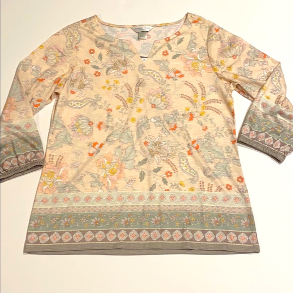 Christopher & Banks Small Petite Floral Top New Pullover Shirt Blouse D14